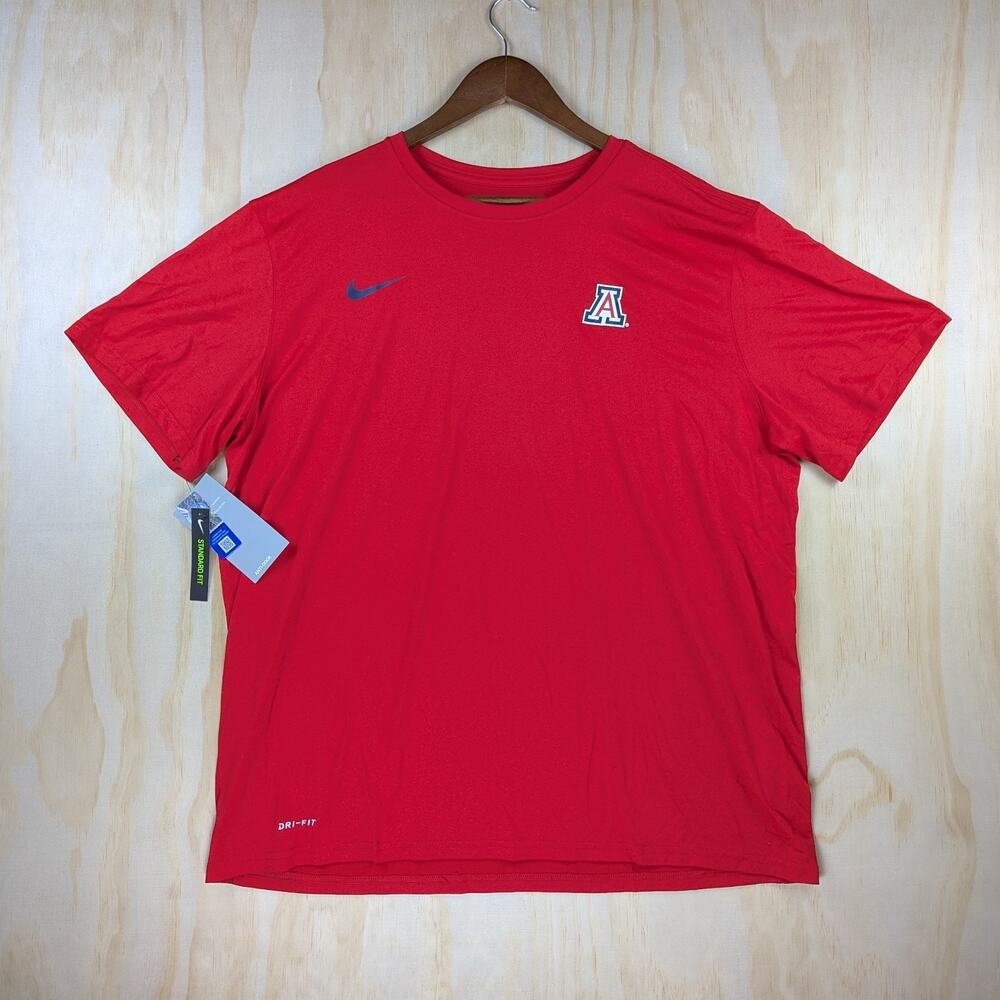 Nike Men's 2XL Arizona Wildcats Red T-Shirt Dri-Fit Athletic Cut NCAA NWT